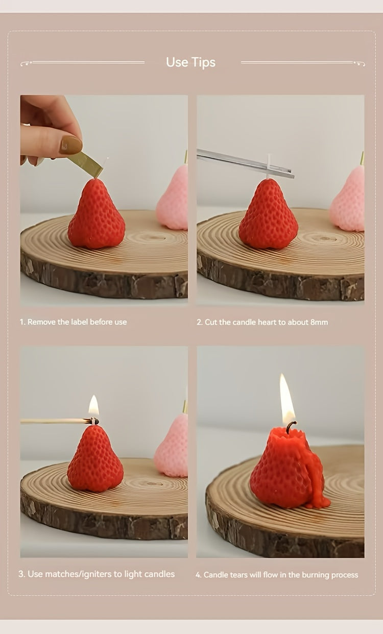 4pcs Strawberry Aromatherapy Candles