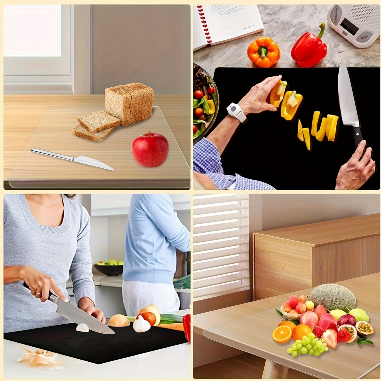 Large Black Cutting Board with Lip Edge