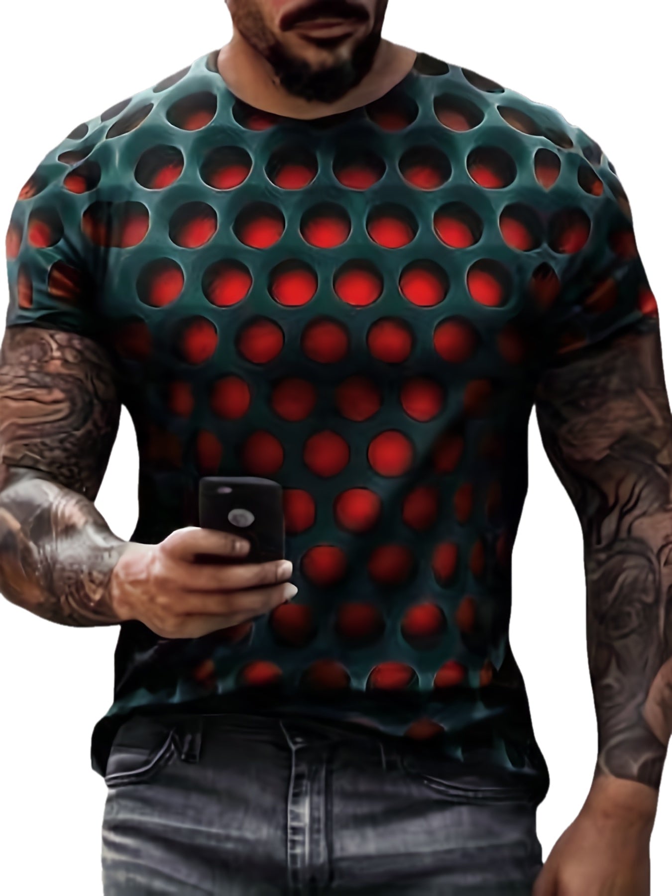 Men's Cool 3D Pattern Graphic Active T-shirt