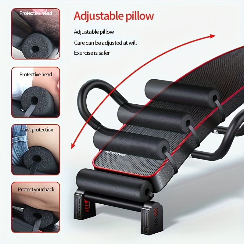 Adjustable Sit-Up Bench with Cushioned Backrest, Foldable Ab Workout Equipment