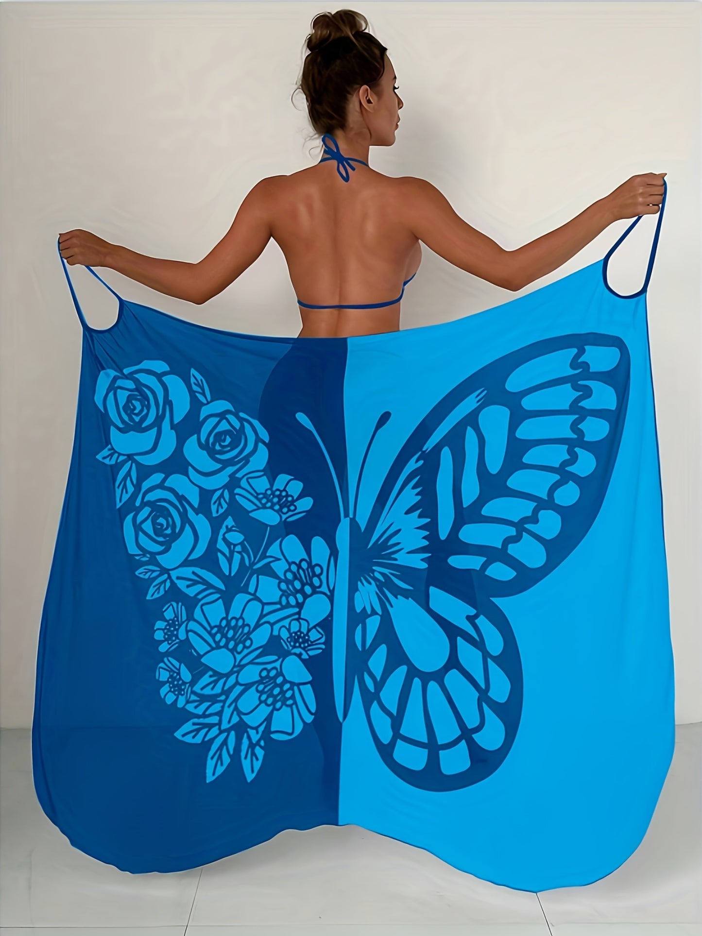 Butterfly Print Beach Cover-Up Dress