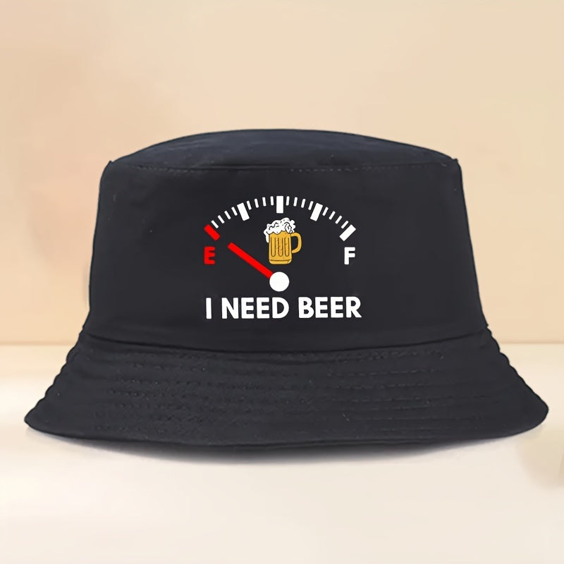 Unisex Outdoor Bucket Hat with "I NEED BEER" Print