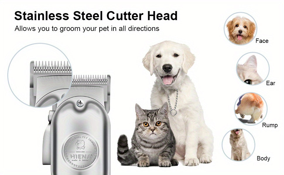 Rechargeable Low-Noise Cordless Dog Clippers for Grooming