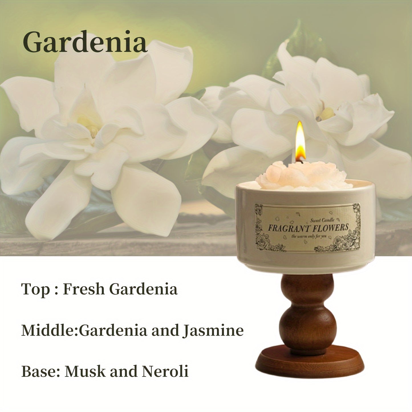 Luxurious Flower-Shaped Gardenia Candle