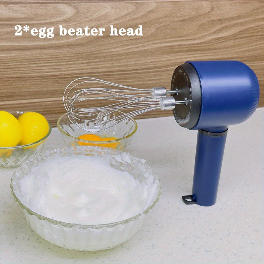 USB Rechargeable Cordless Electric Hand Mixer with Dual Whisk Heads