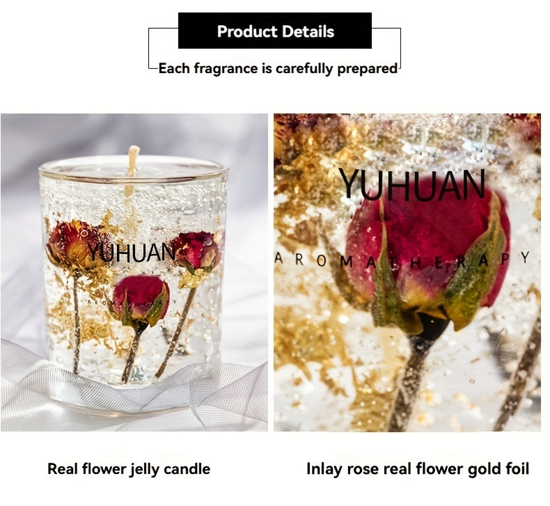 1pc 160g, burning time for 20 hours, real flower jelly scented candle