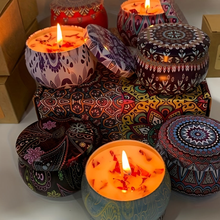 A Gift Set of 4 Scented Candles in a Box