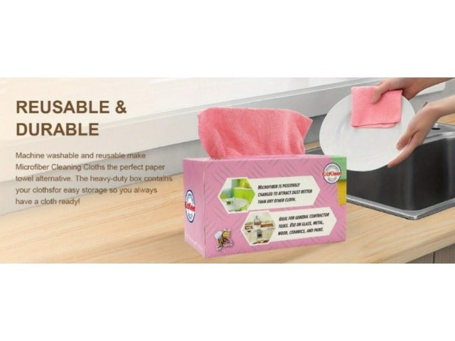 Set 40 Lavete Microfibră Ultra-Fine cu Cutie – Reutilizabile, Fără Scame