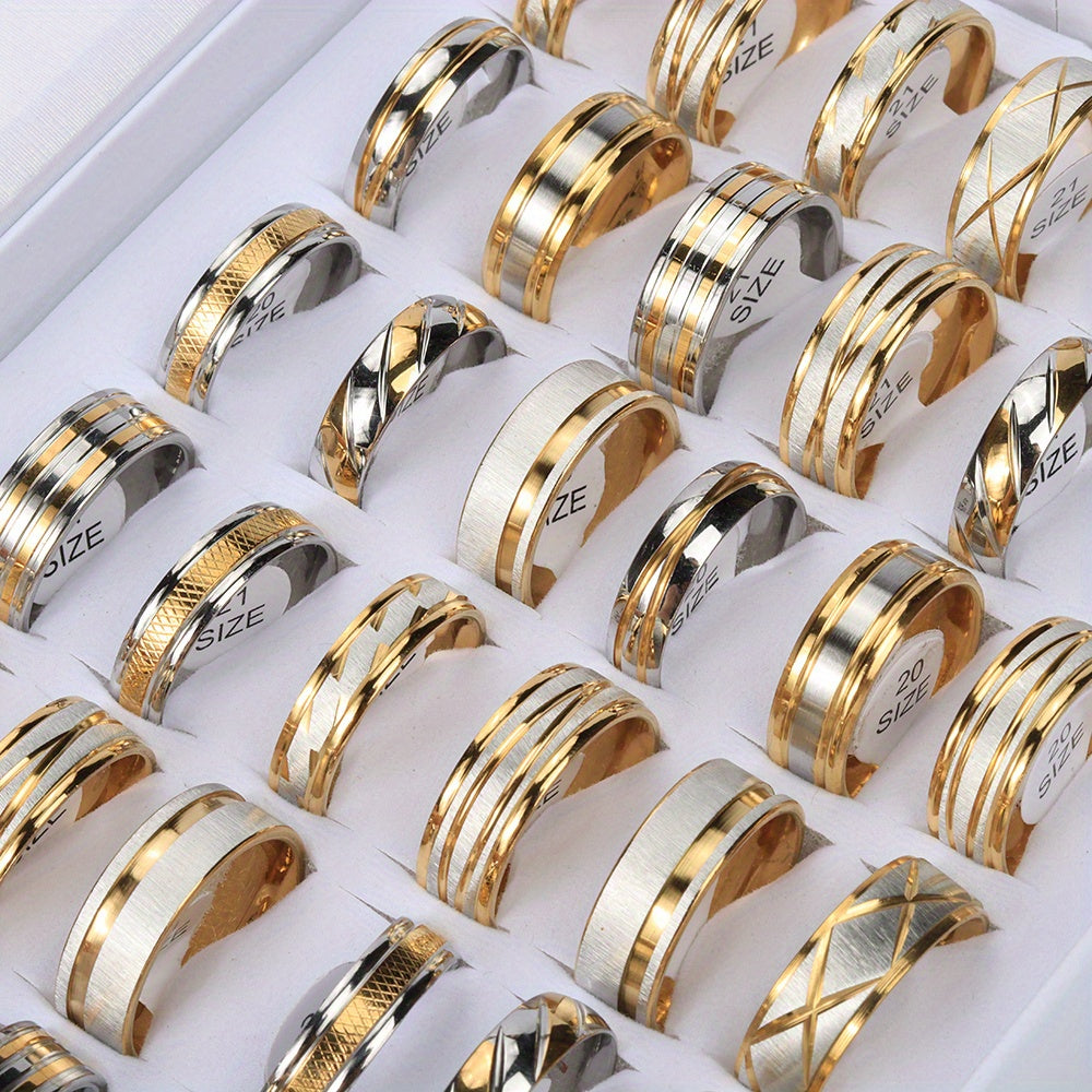 New Waterproof And Sweat-proof High-quality Two-color Stainless Steel Ring