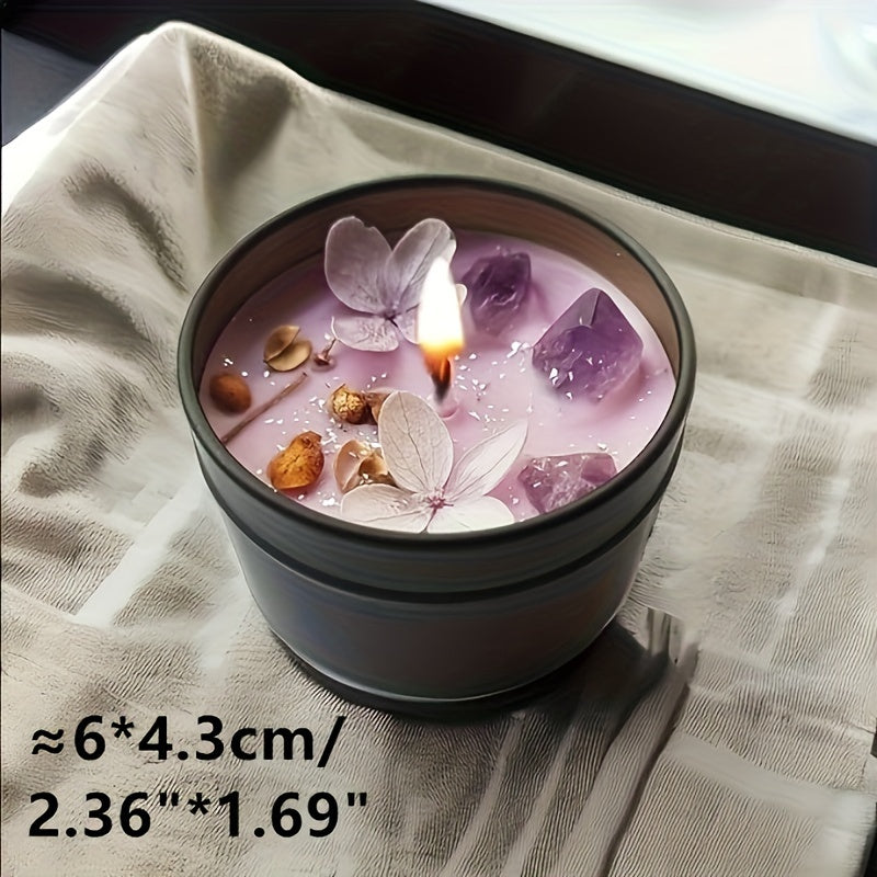 Lavender Candle - Aesthetic Fragrance Cute Purple Embedded Crystal
