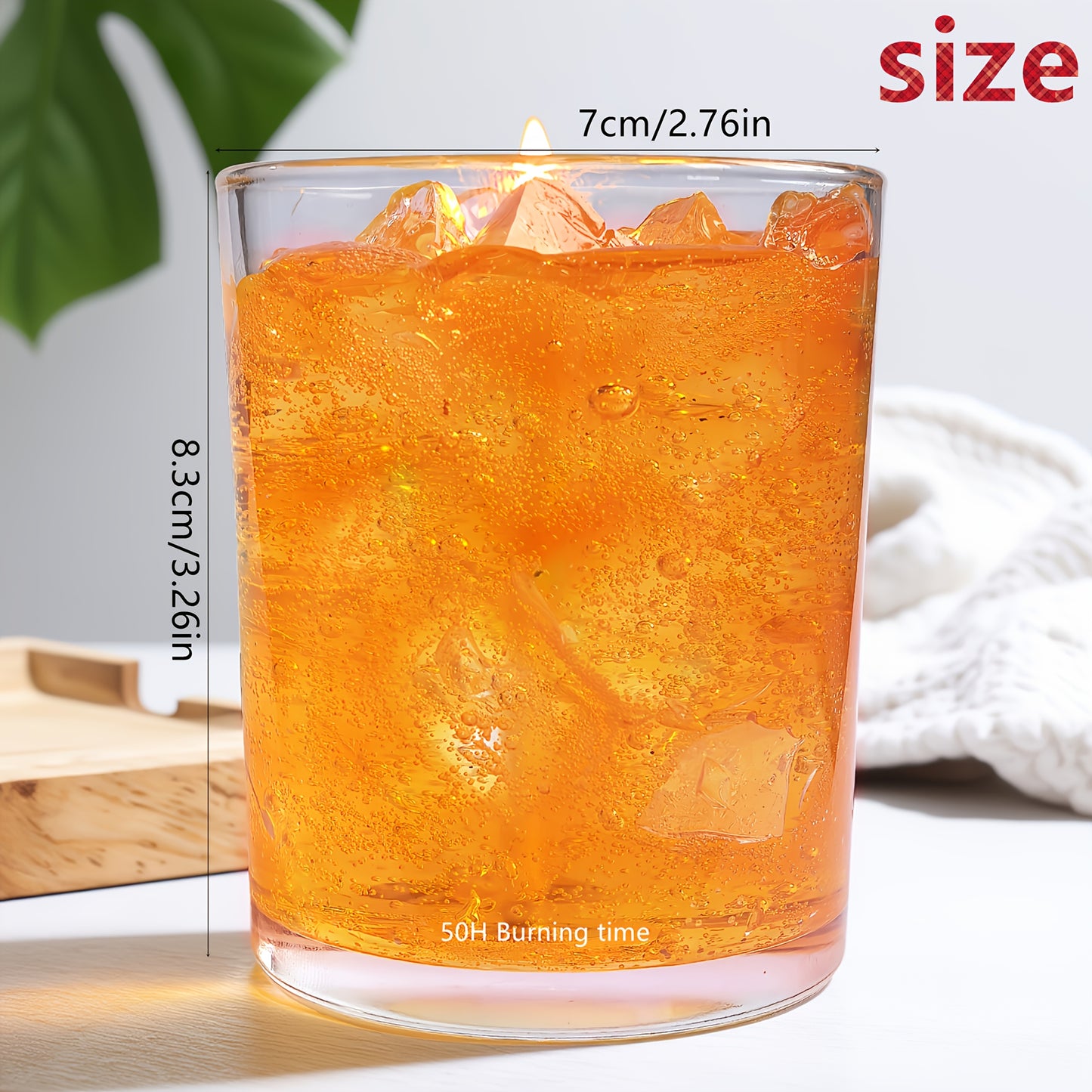 1pc Orange Scented Wax Candle, Long-Lasting Burn for Relaxation