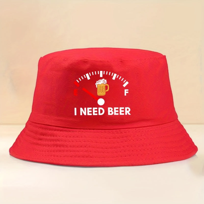 Unisex Outdoor Bucket Hat with "I NEED BEER" Print