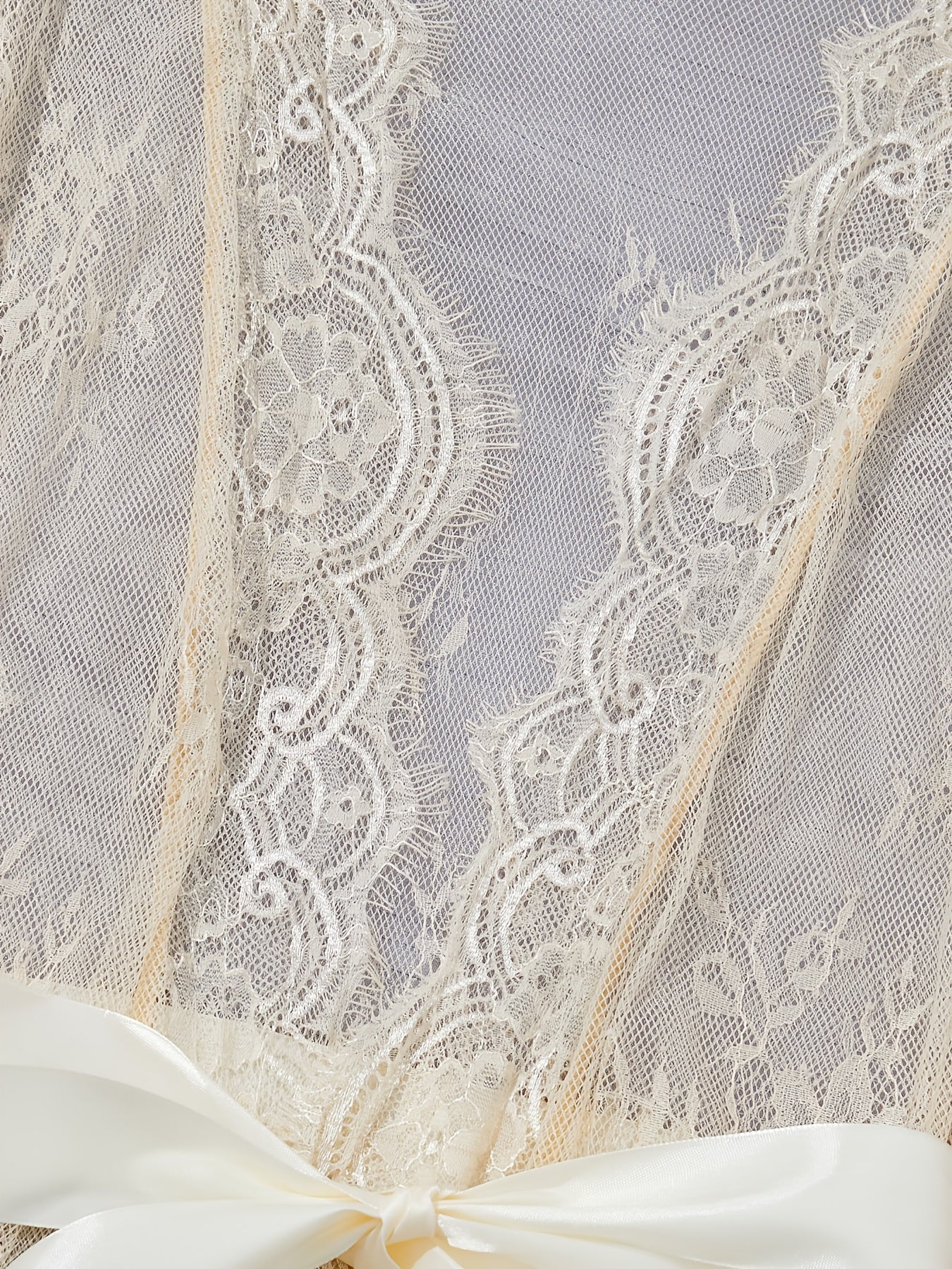A Sexy Lingerie Set, Complemented by Large Eyelash Lace Scallop Decorations