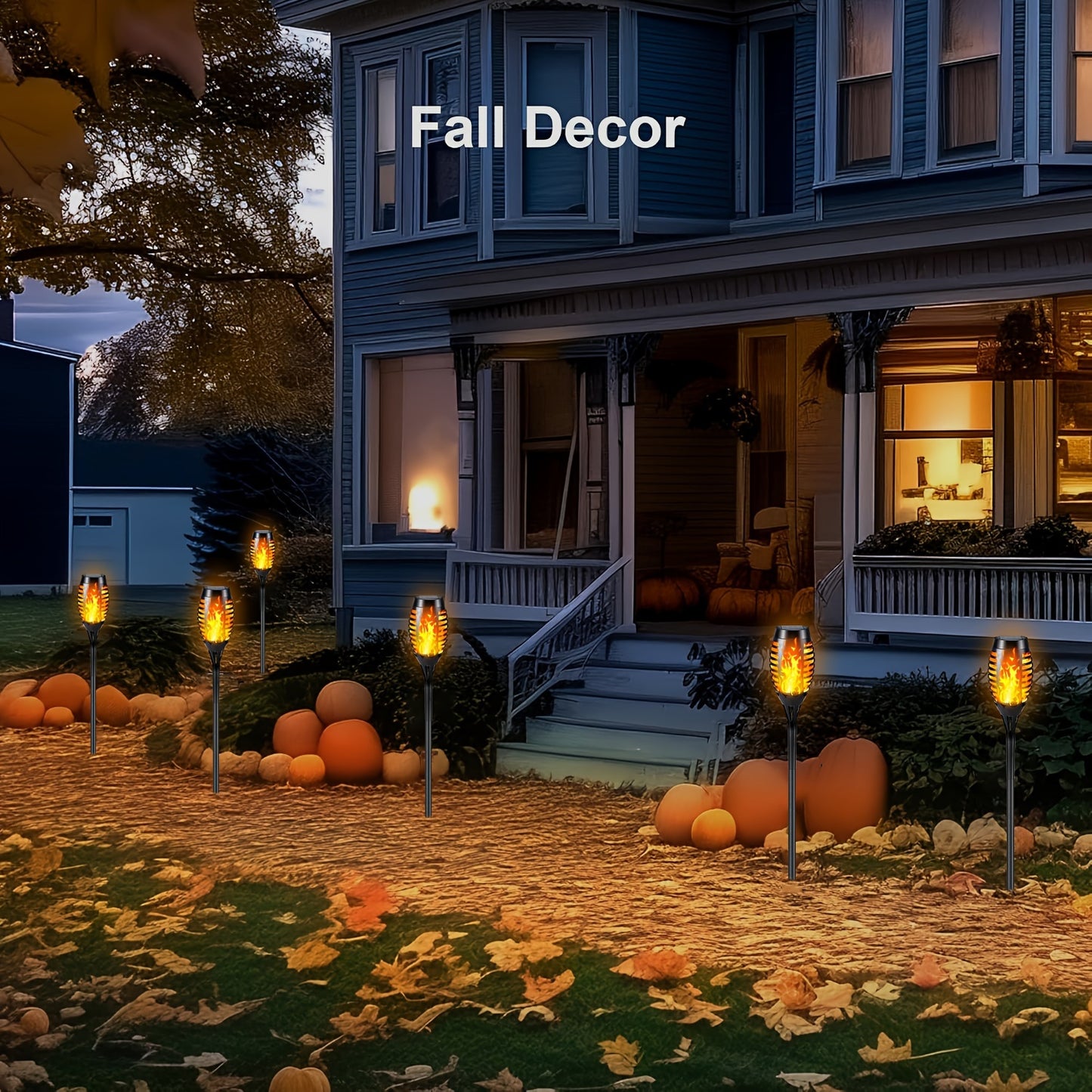 4/8/12pcs Solar Powered Flickering Flame Garden Lights