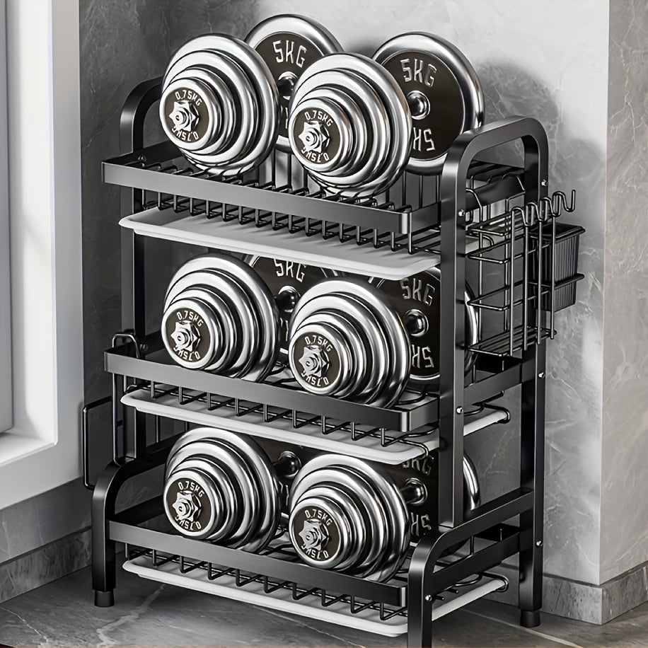 Tier Dish Rack with Drainage and Separation for Dry and Wet Ware