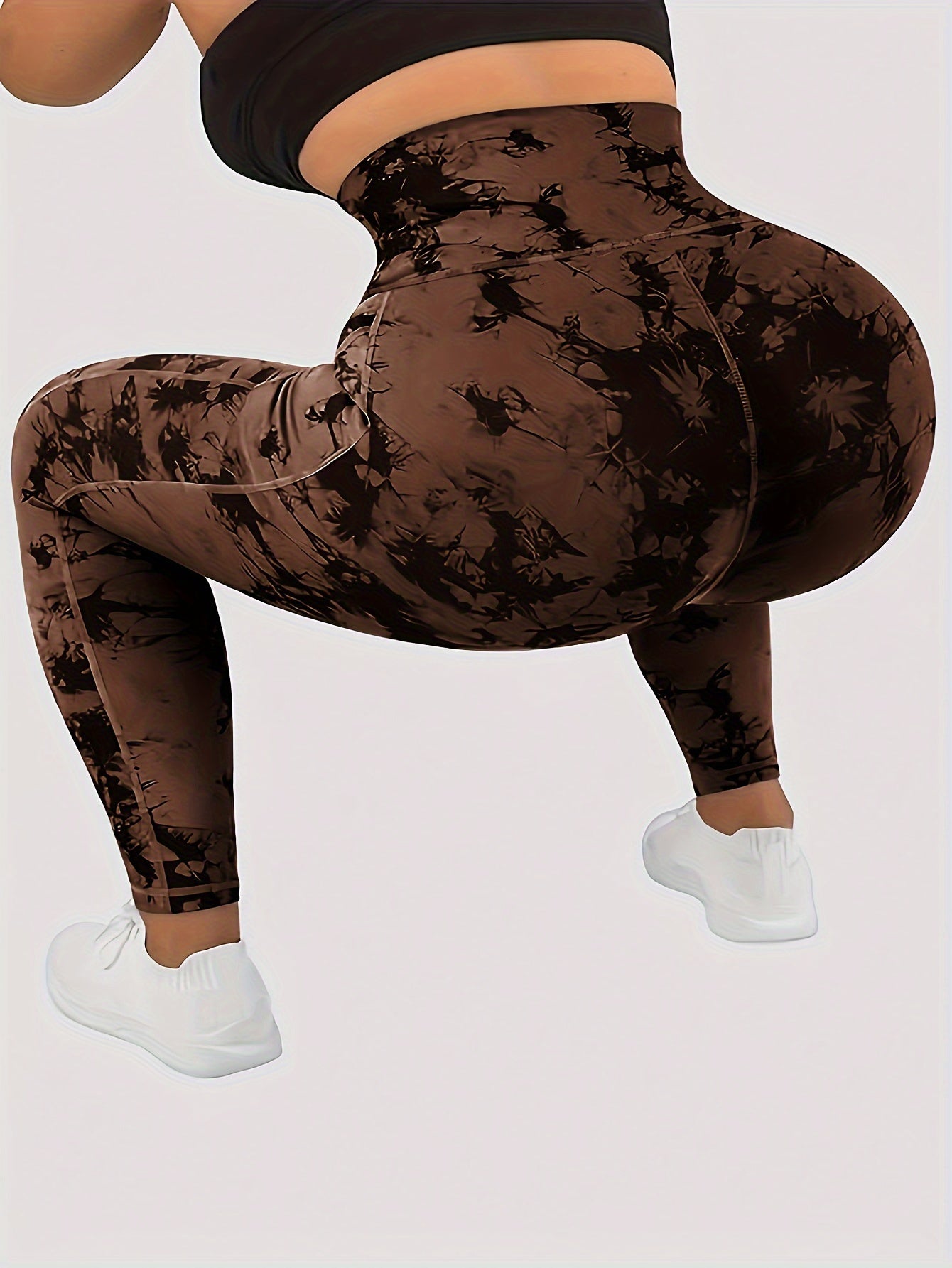 Women'S Tie-Dye Print High-Waisted Tummy Control Pants with Front Zipper