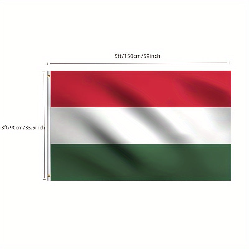 91.44x152.4cm Hungarian Flag - 100D Polyester, Indoor/Outdoor Use
