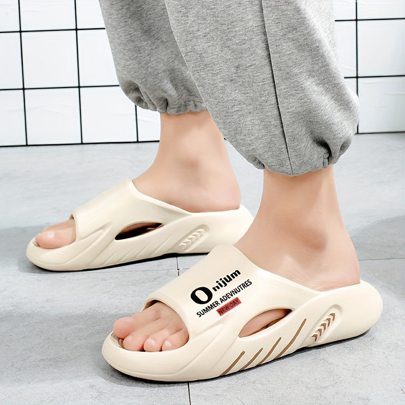 Men's Trendy Street Style Color Block Open Toe Breathable Chunky Slippers