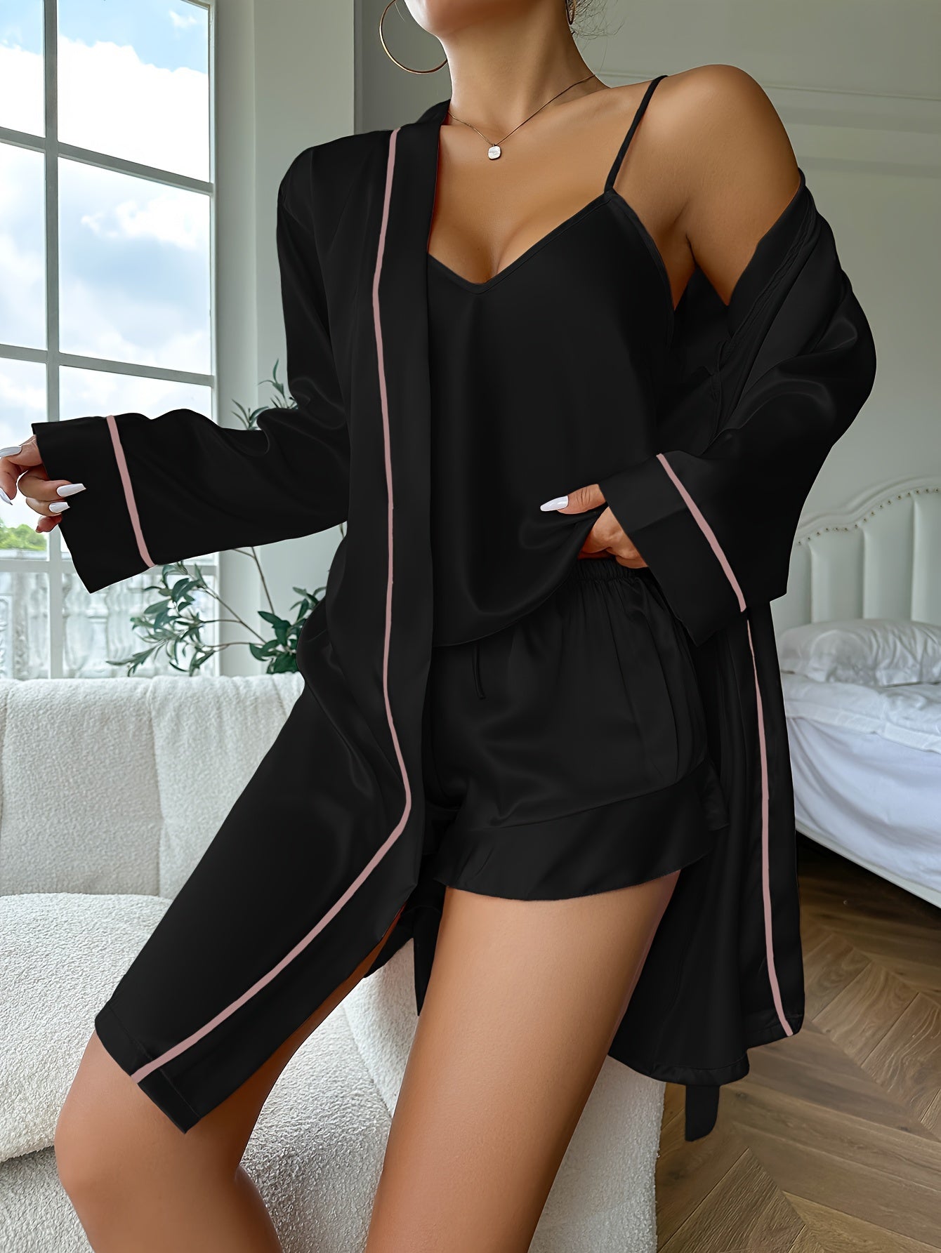 Women'S Three-Piece Loungewear Set with a Robe