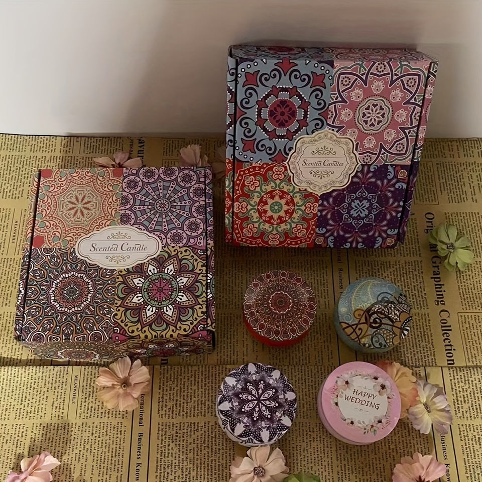 A Gift Set of 4 Scented Candles in a Box
