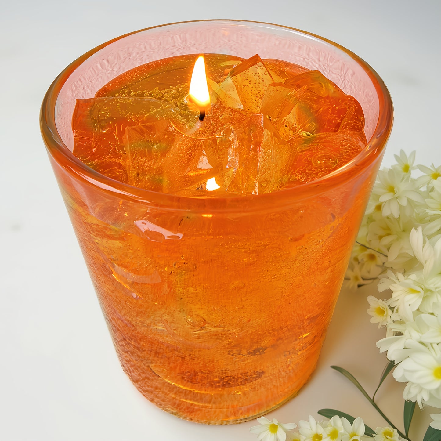 1pc Orange Scented Wax Candle, Long-Lasting Burn for Relaxation