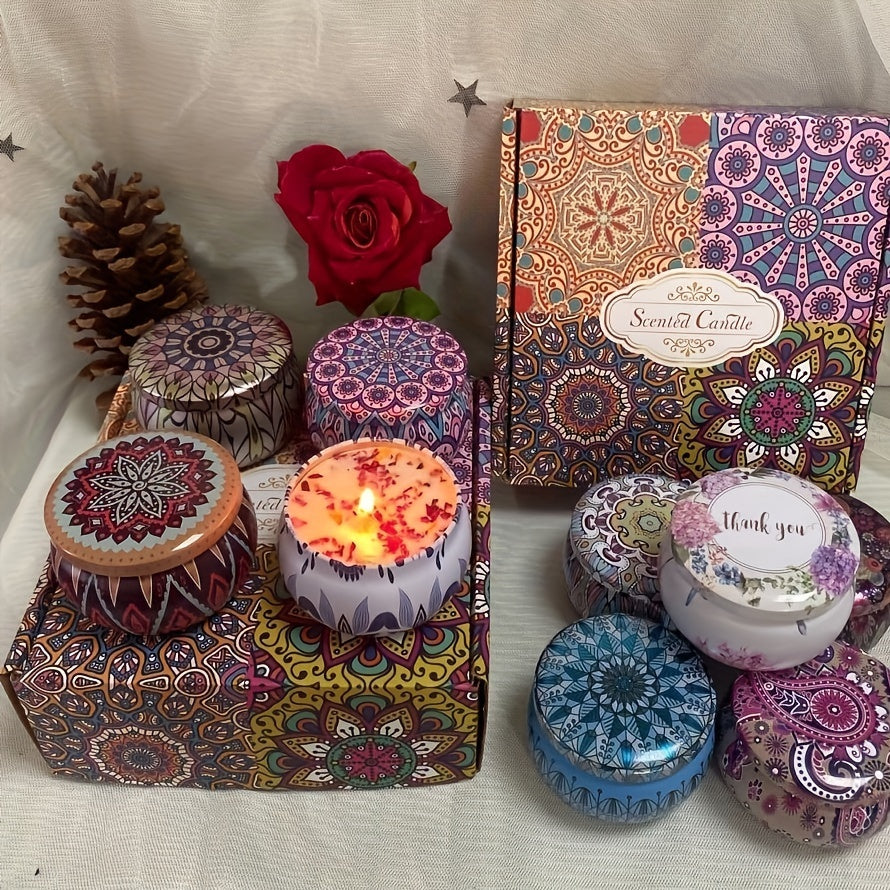 A Gift Set of 4 Scented Candles in a Box