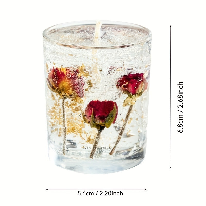 1pc 160g, burning time for 20 hours, real flower jelly scented candle