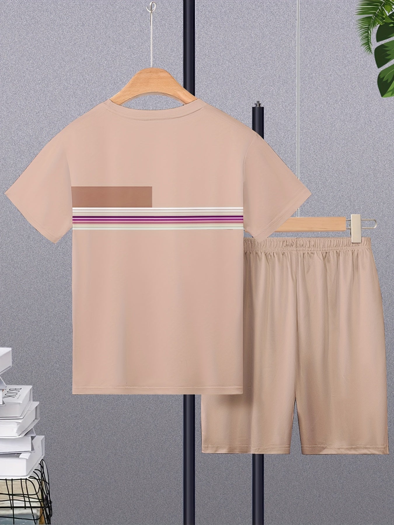 Men'S Breathable Outdoor Casual T-Shirt And Shorts Set