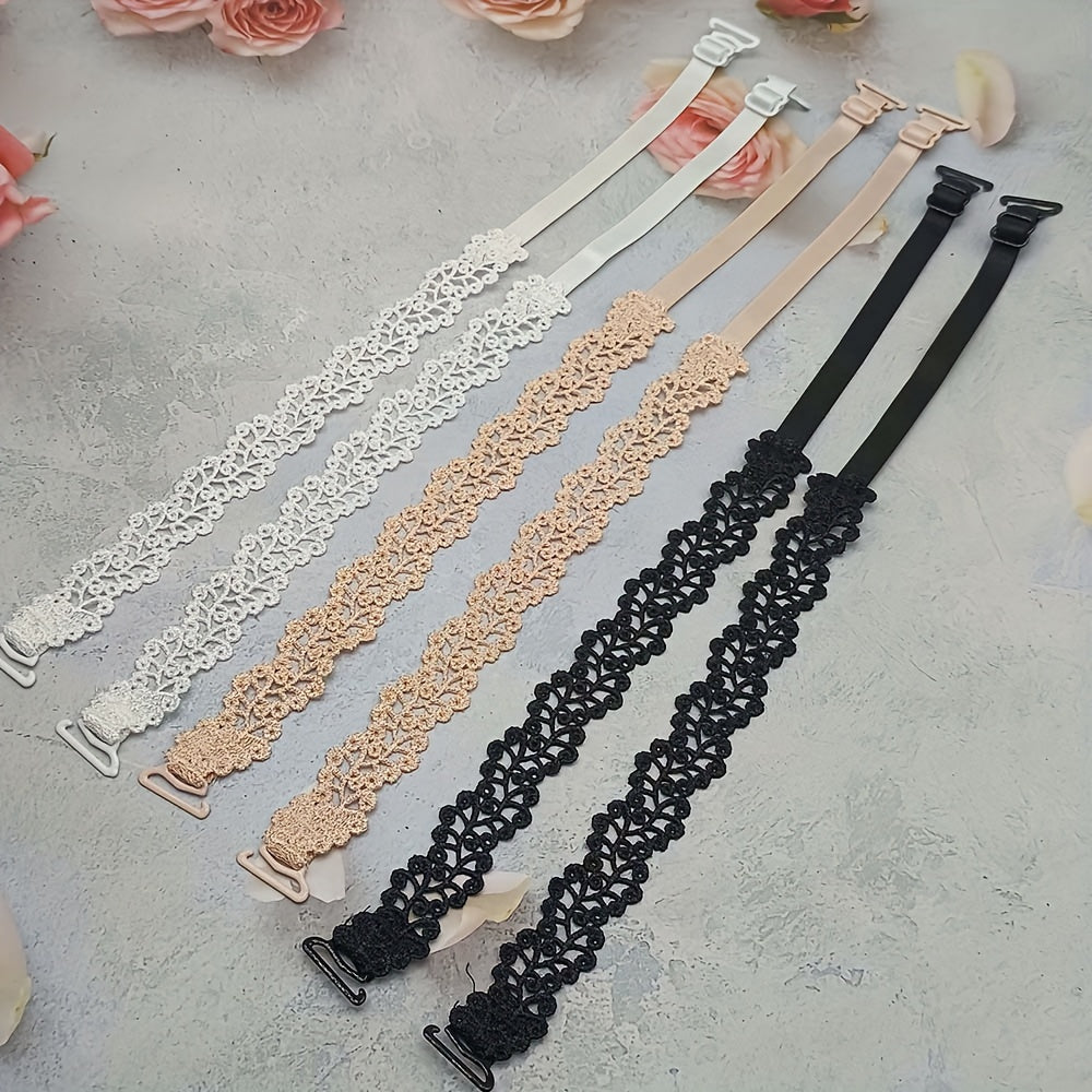 1 Pair Floral Bra Straps - Adjustable Replacement Shoulder Straps for Lingerie