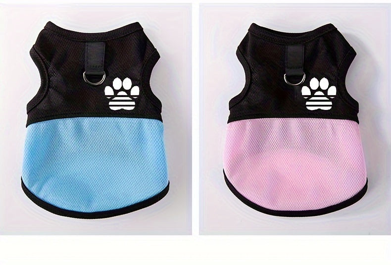 Breathable Mesh Dog Vest with Paw Print
