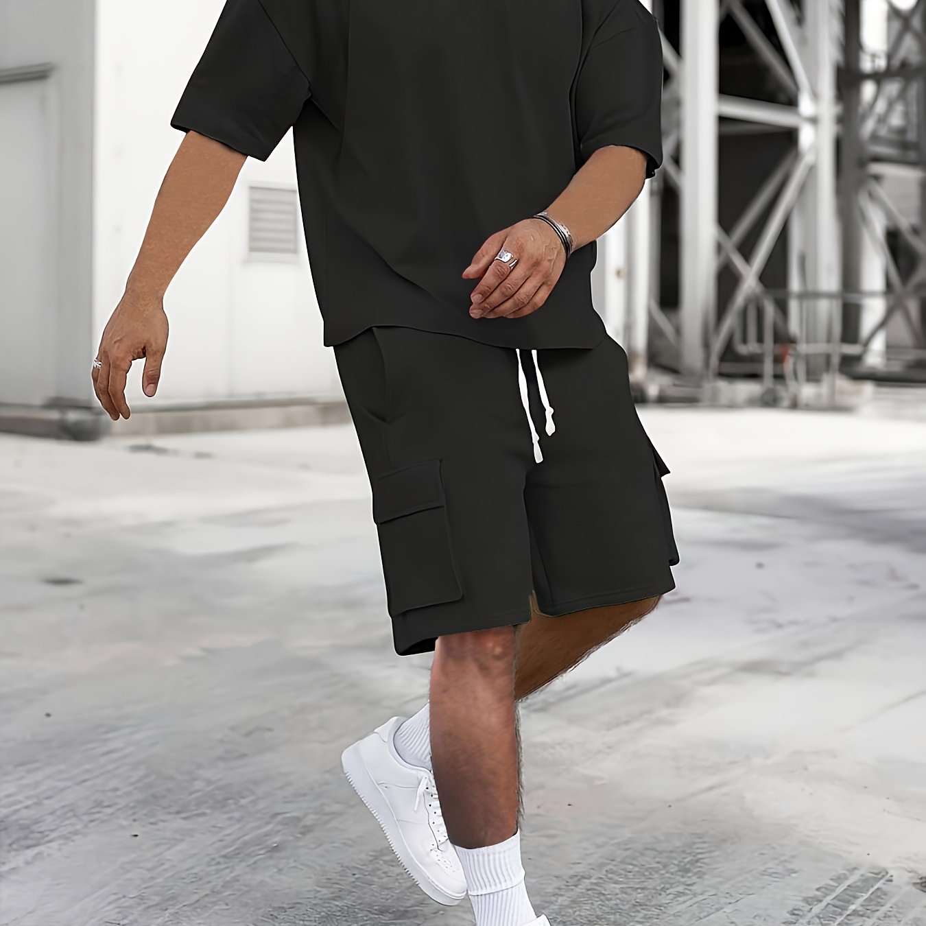 Men's Beige Casual Sportswear Set