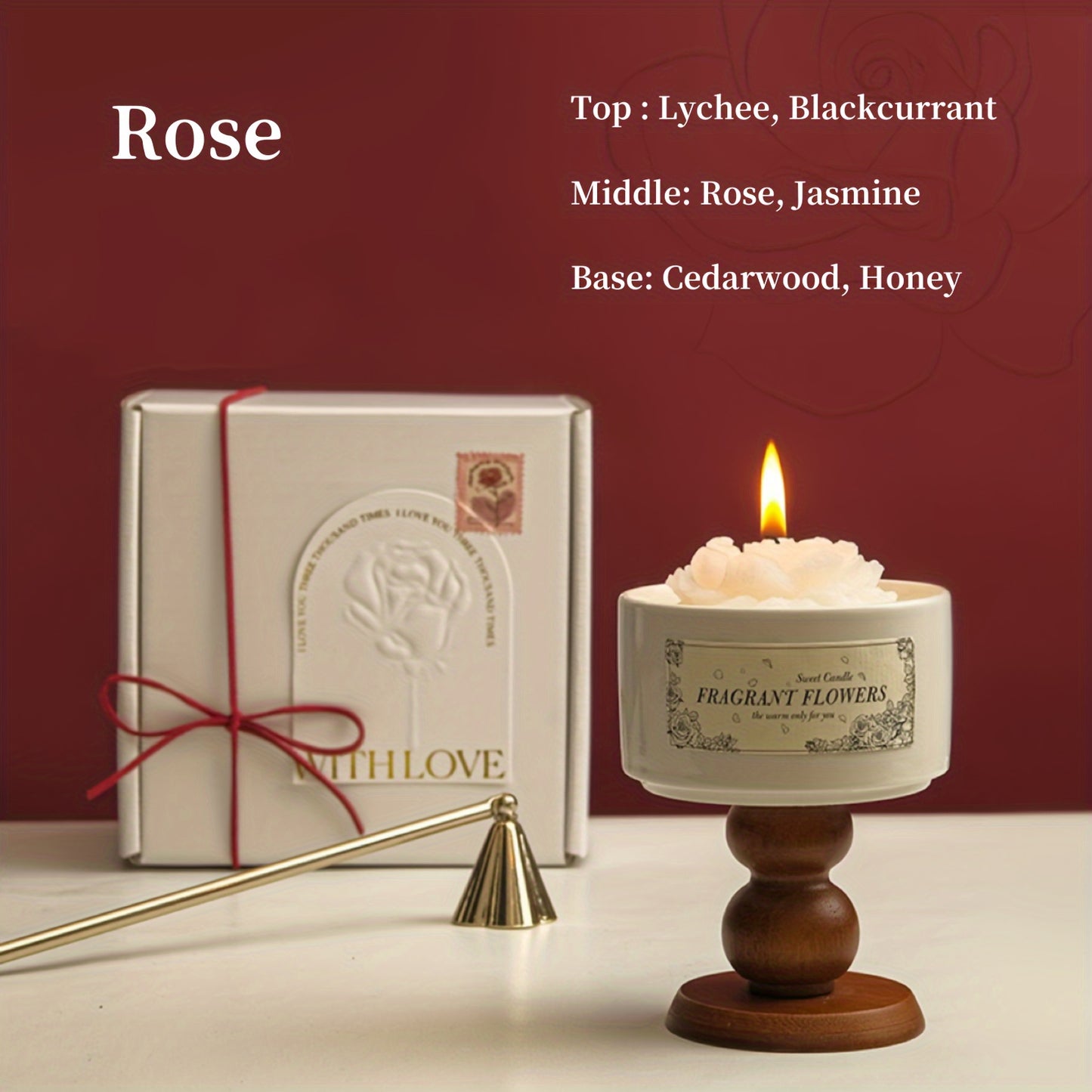 Luxurious Flower-Shaped Gardenia Candle