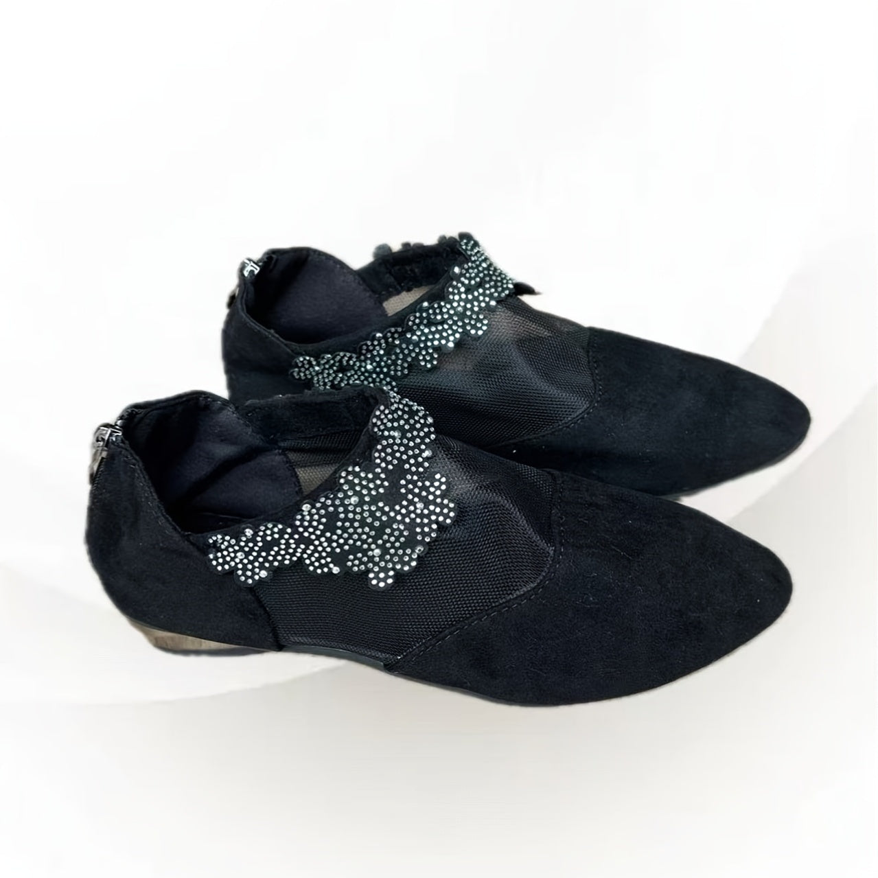 1 Pair Elegant Women'S Mid Heel Sandals with Rhinestone Embellishment