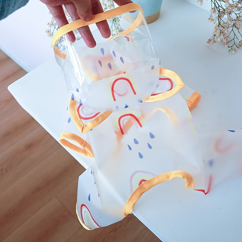 Waterproof Pet Raincoat with Rainbow Pattern for Small
