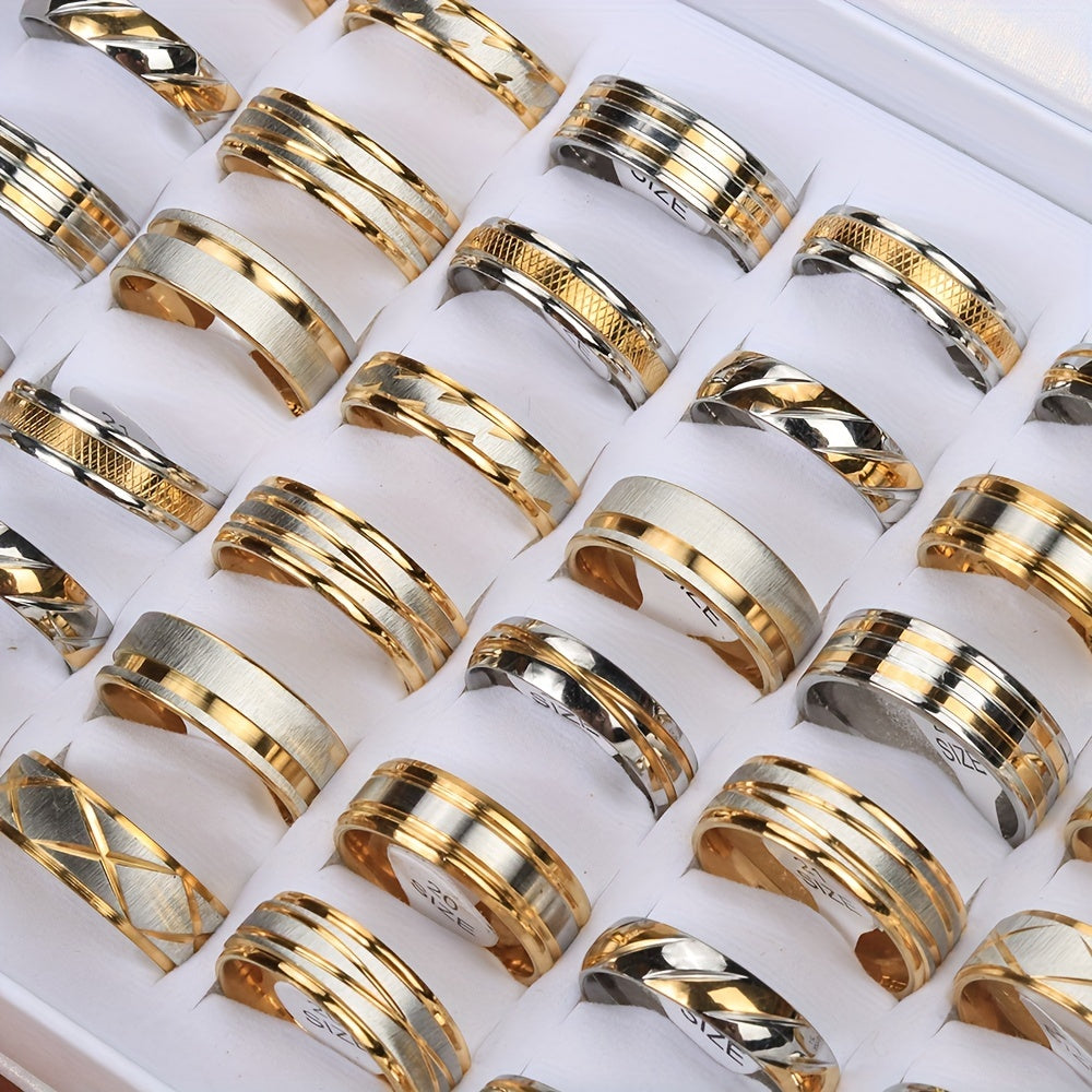 New Waterproof And Sweat-proof High-quality Two-color Stainless Steel Ring