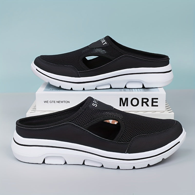 PLUS SIZE Men's Mesh Breathable Slides, Casual Non Slip Slippers