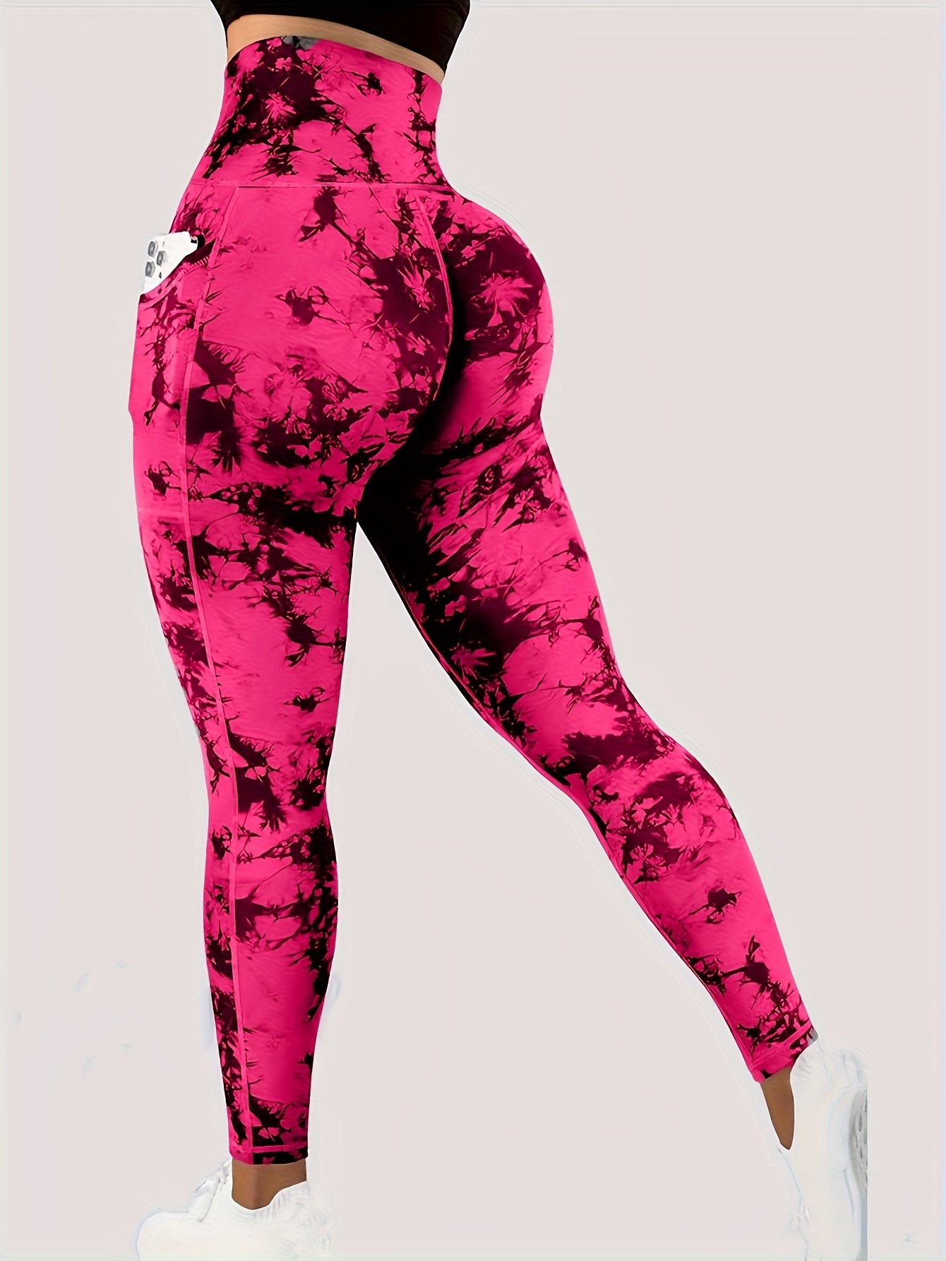 Women'S Tie-Dye Print High-Waisted Tummy Control Pants with Front Zipper