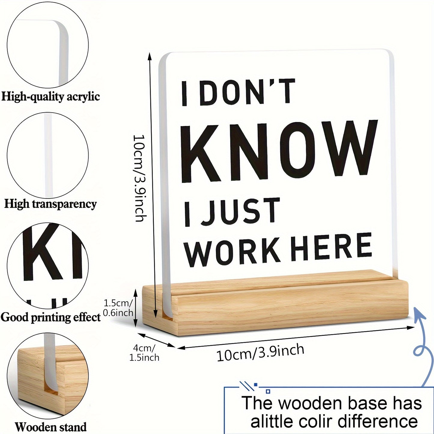 1pc, Acrylic Ornament, Human Resources Desk Sign