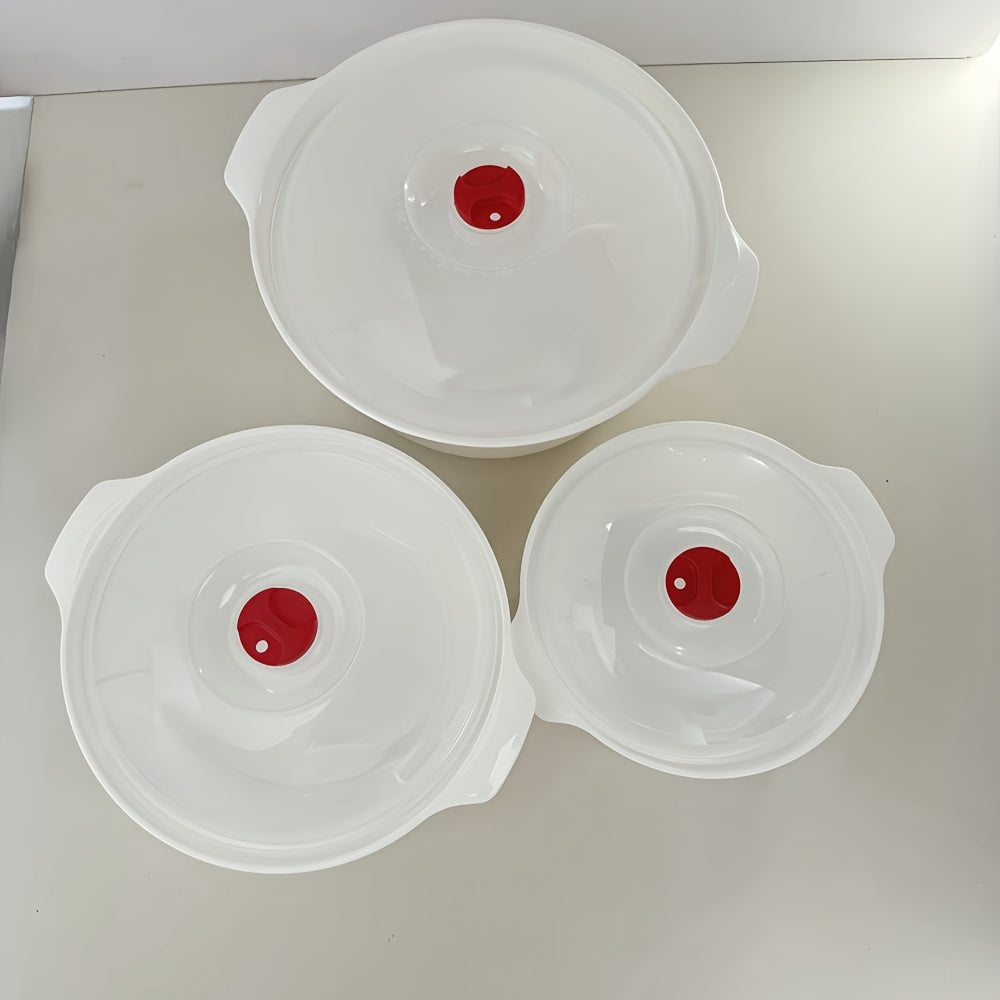3pcs Set Silicone Microwave Steamer & Bowl with Lid
