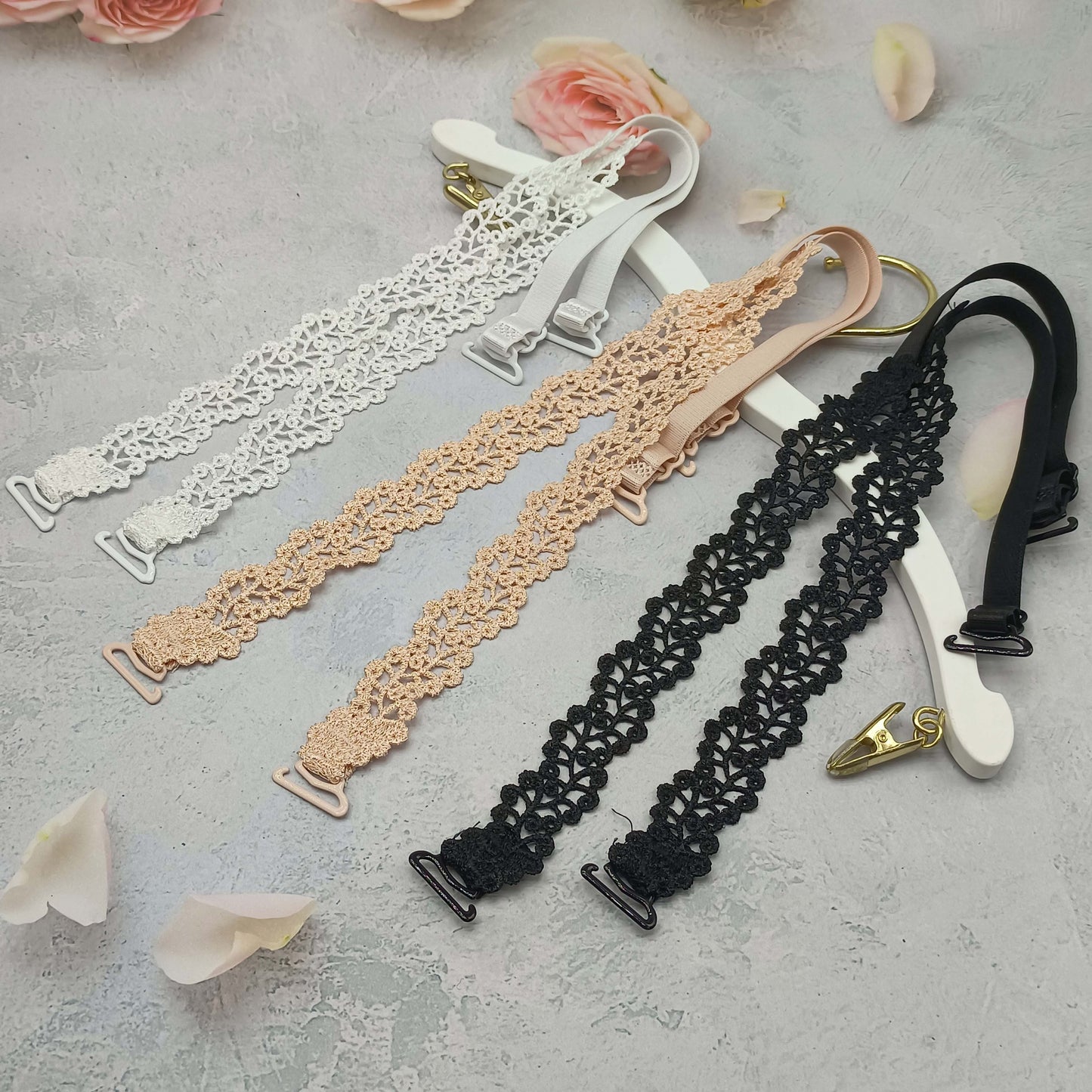 1 Pair Floral Bra Straps - Adjustable Replacement Shoulder Straps for Lingerie