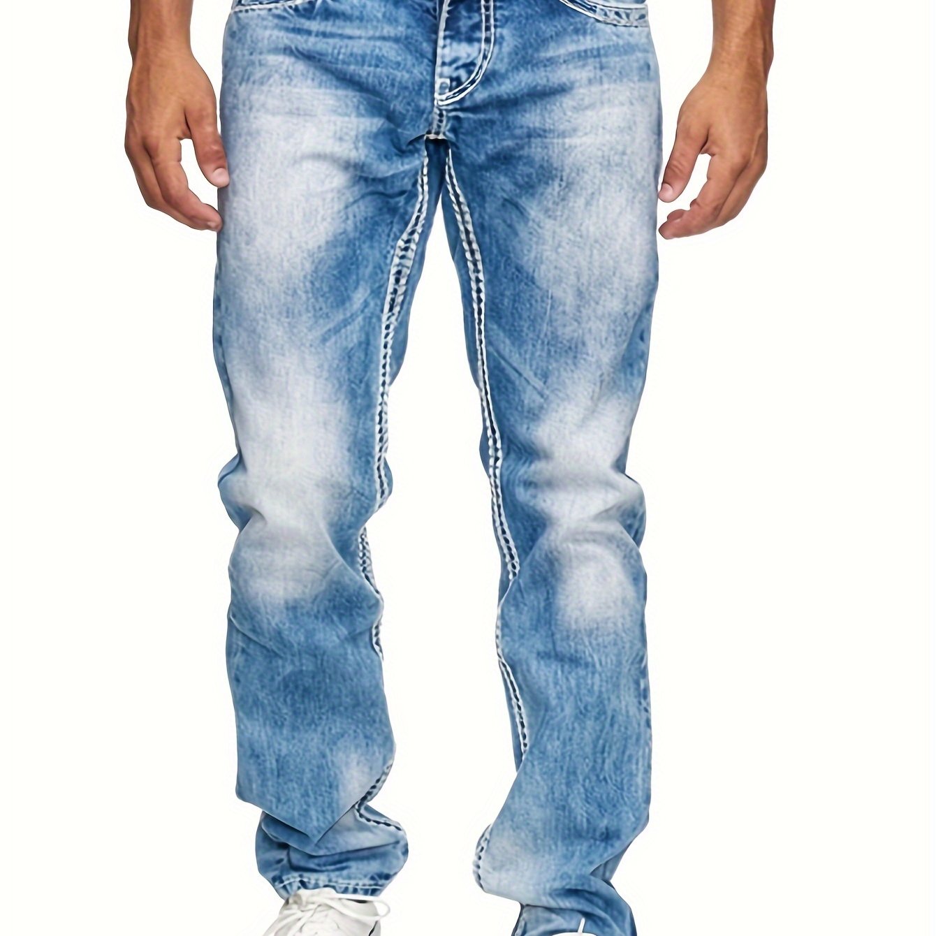 Men's Stretch Denim Jeans, Slim Fit Straight-Leg