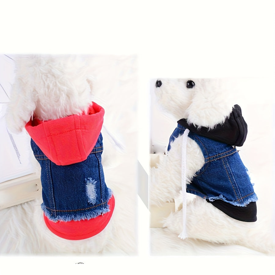Pet Clothes Dog Jeans Jacket Puppy Hoodie Sweatshirt