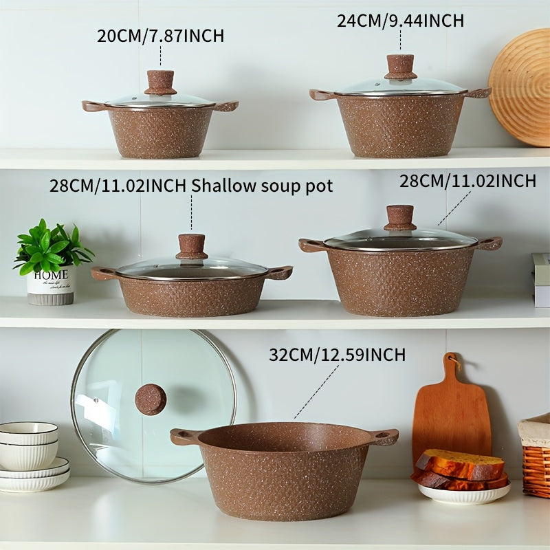 Titlu scurt: Set Vase de Gătit Versatile – Culoare Coffee