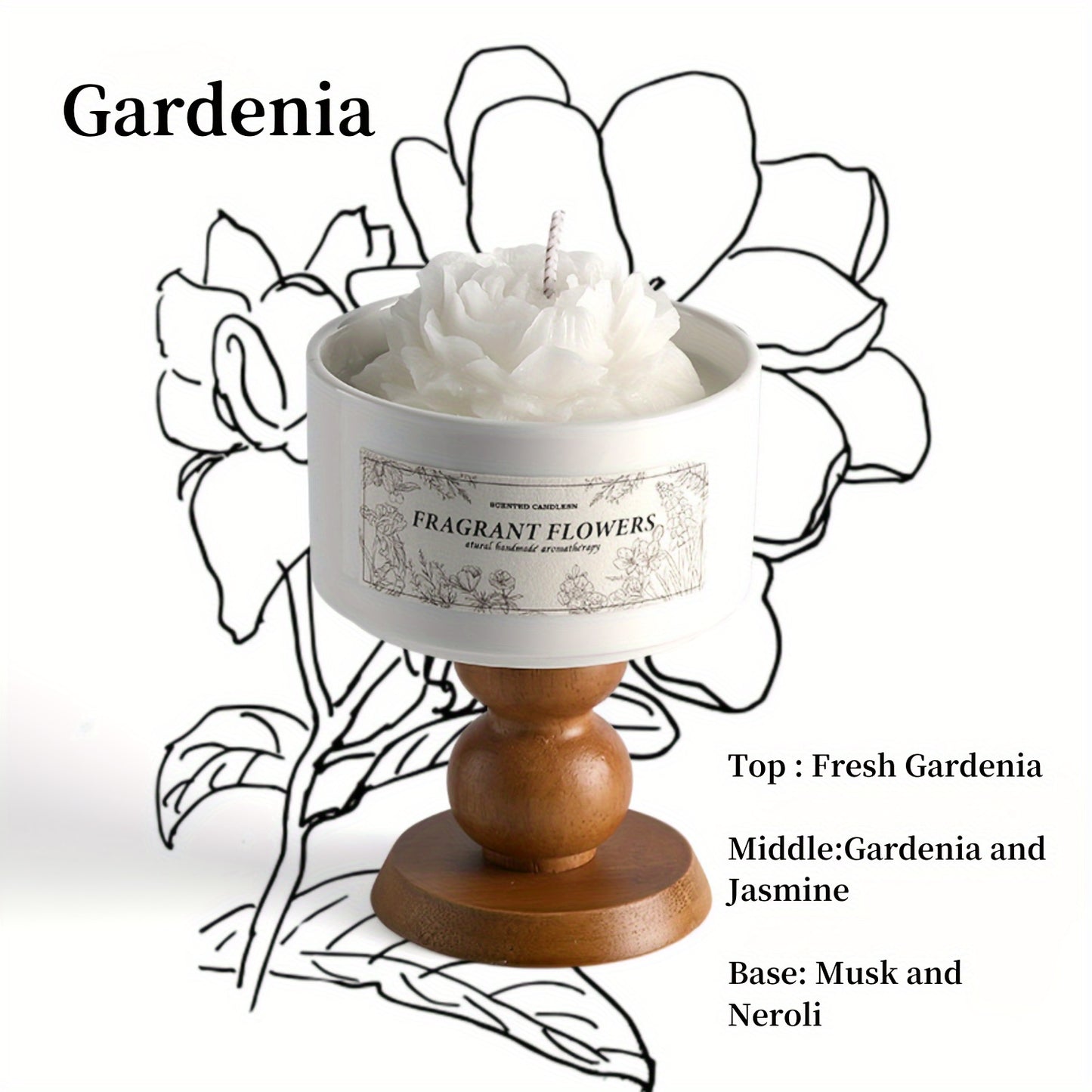 Luxurious Flower-Shaped Gardenia Candle