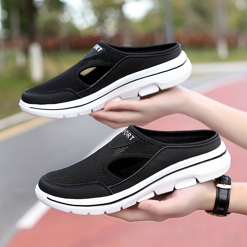 PLUS SIZE Men's Mesh Breathable Slides, Casual Non Slip Slippers