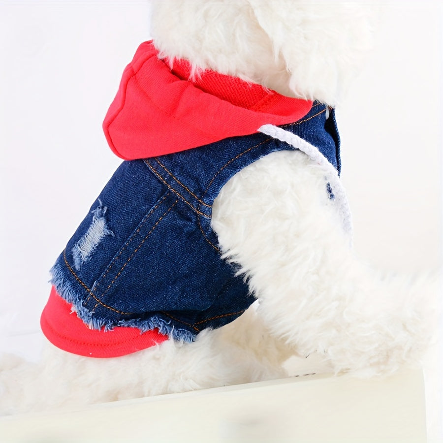 Pet Clothes Dog Jeans Jacket Puppy Hoodie Sweatshirt