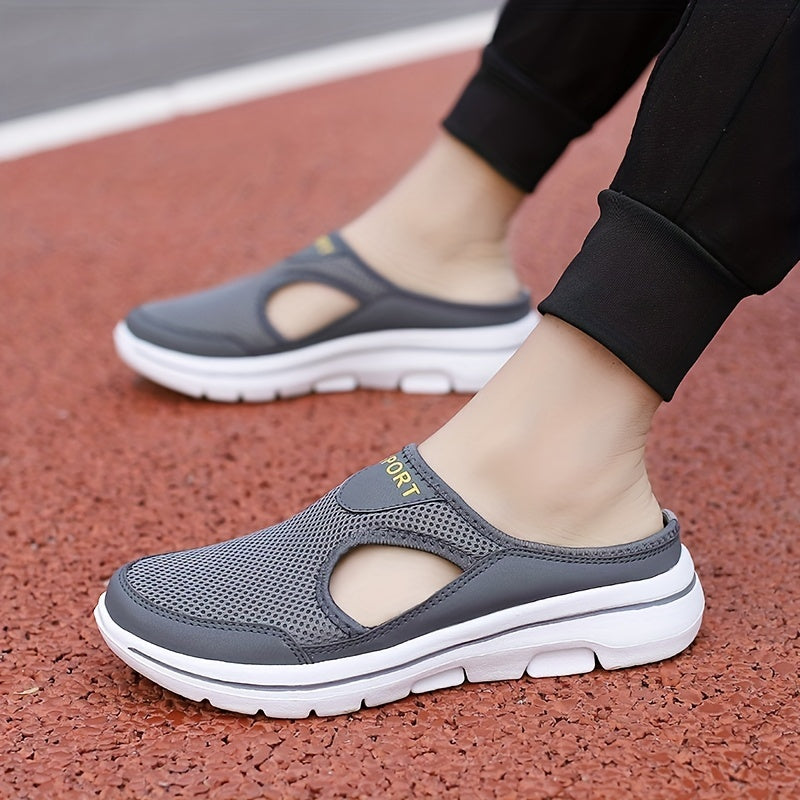 PLUS SIZE Men's Mesh Breathable Slides, Casual Non Slip Slippers