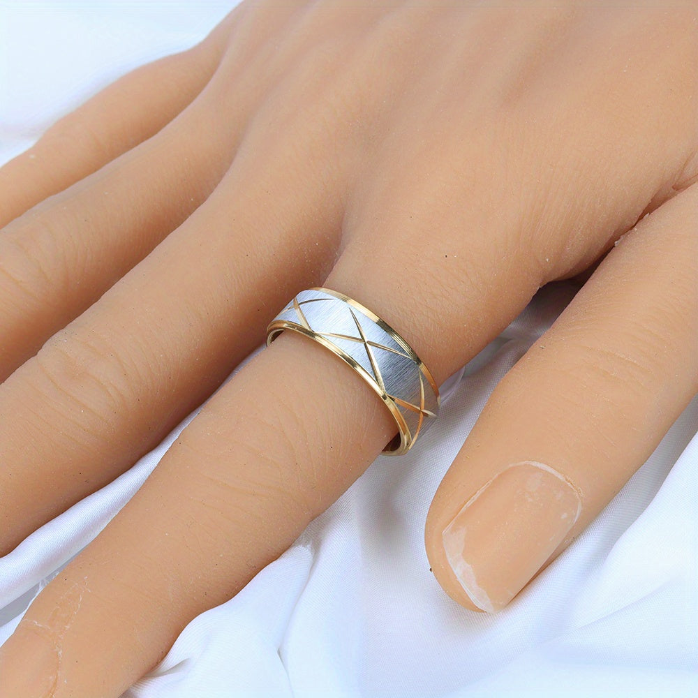 New Waterproof And Sweat-proof High-quality Two-color Stainless Steel Ring