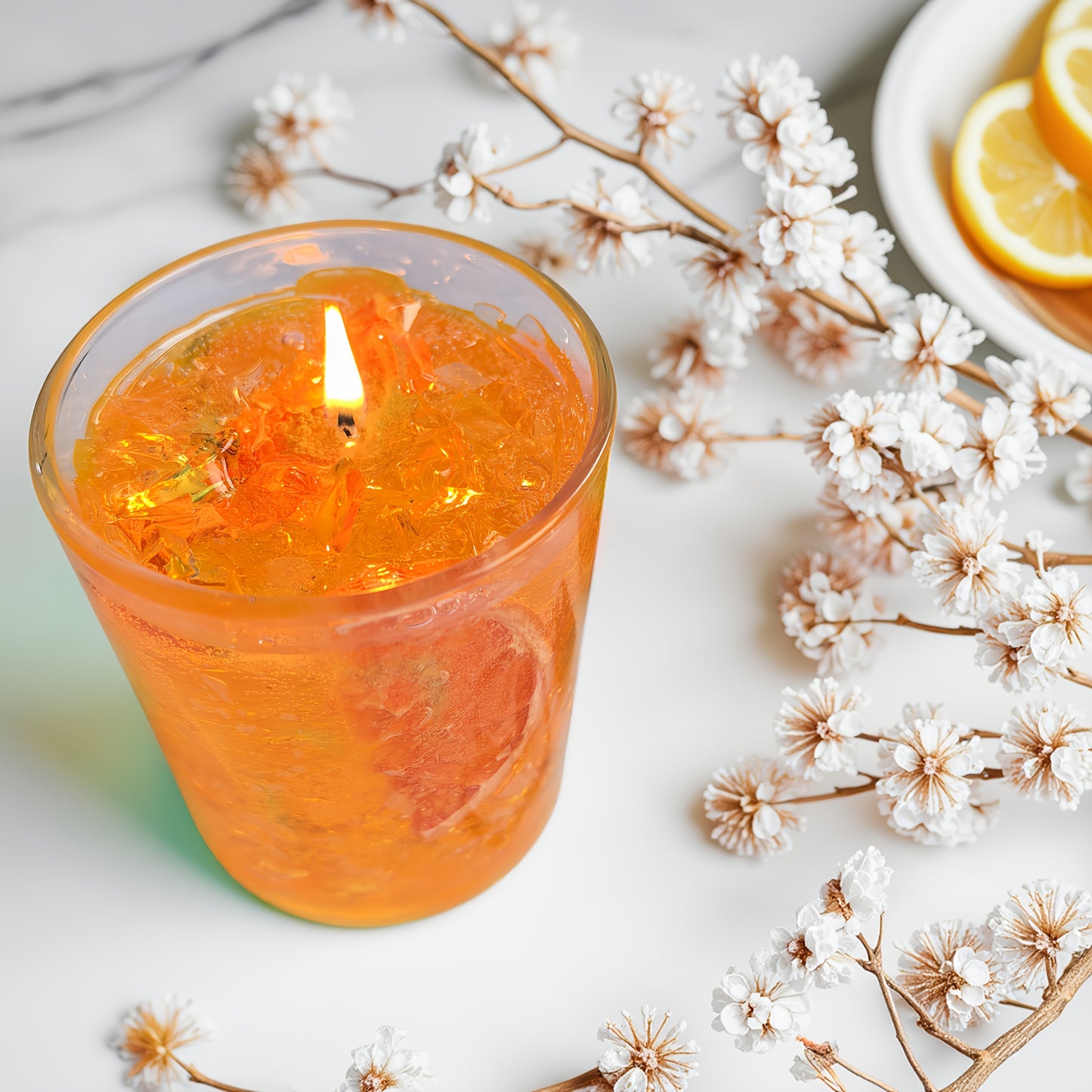 1pc Orange Scented Wax Candle, Long-Lasting Burn for Relaxation