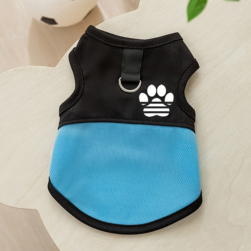 Breathable Mesh Dog Vest with Paw Print